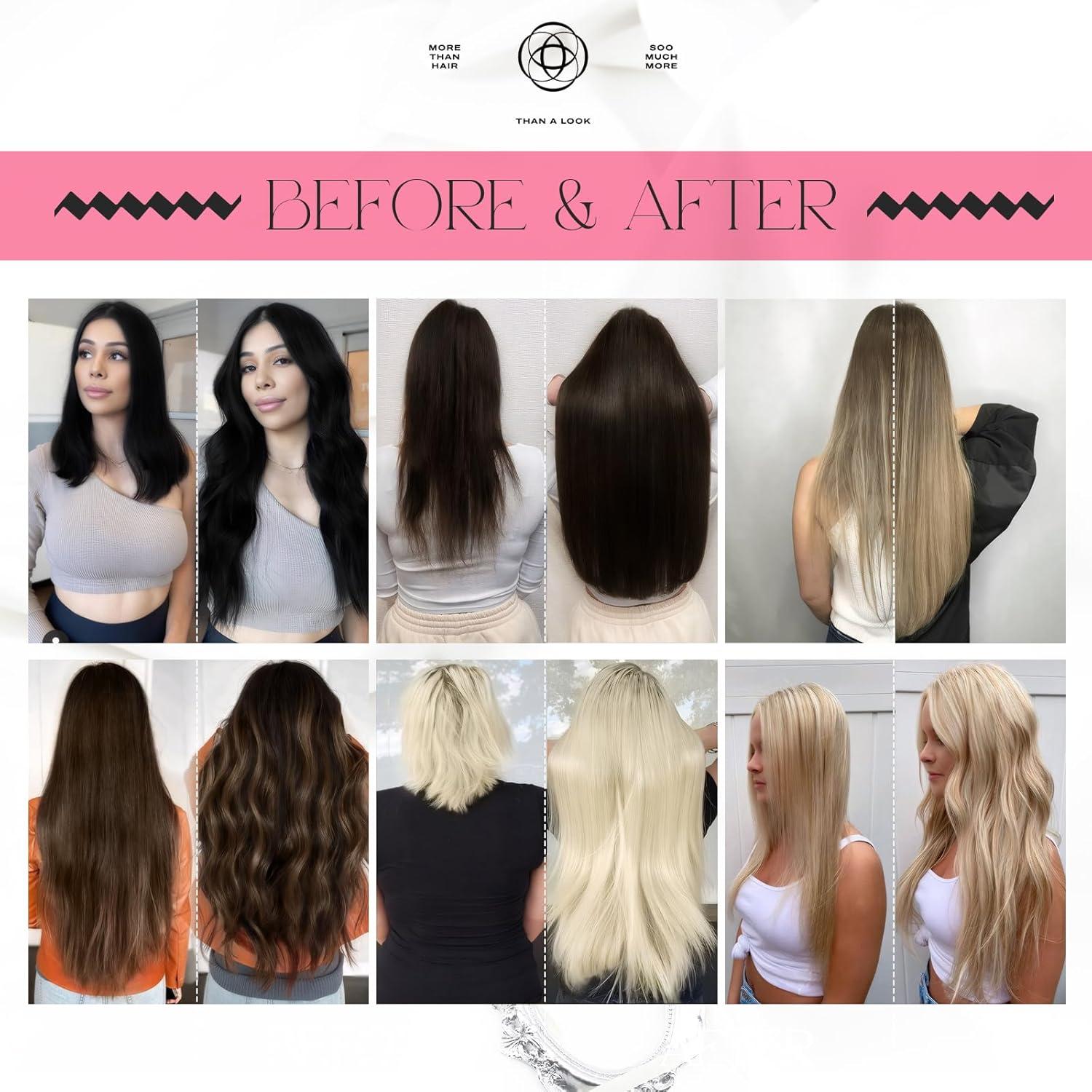 imageMoresoo I Tips Hair Extensions Human Hair Ash Blonde with Bleach Blonde Highlight Pre Bonded Hair Extensions Human Hair Straight 40G50S 14Inch