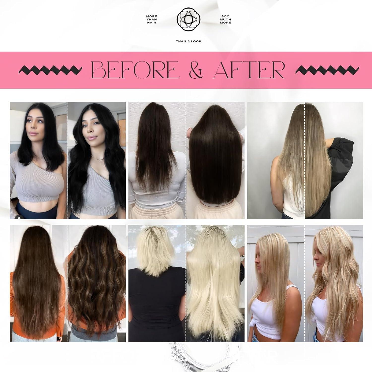 imageMoresoo I Tip Hair Extensions Human Hair Platinum Blonde I Tips Human Hair Extensions Invisible Add Length Straight 08GS 50S 20 Inch