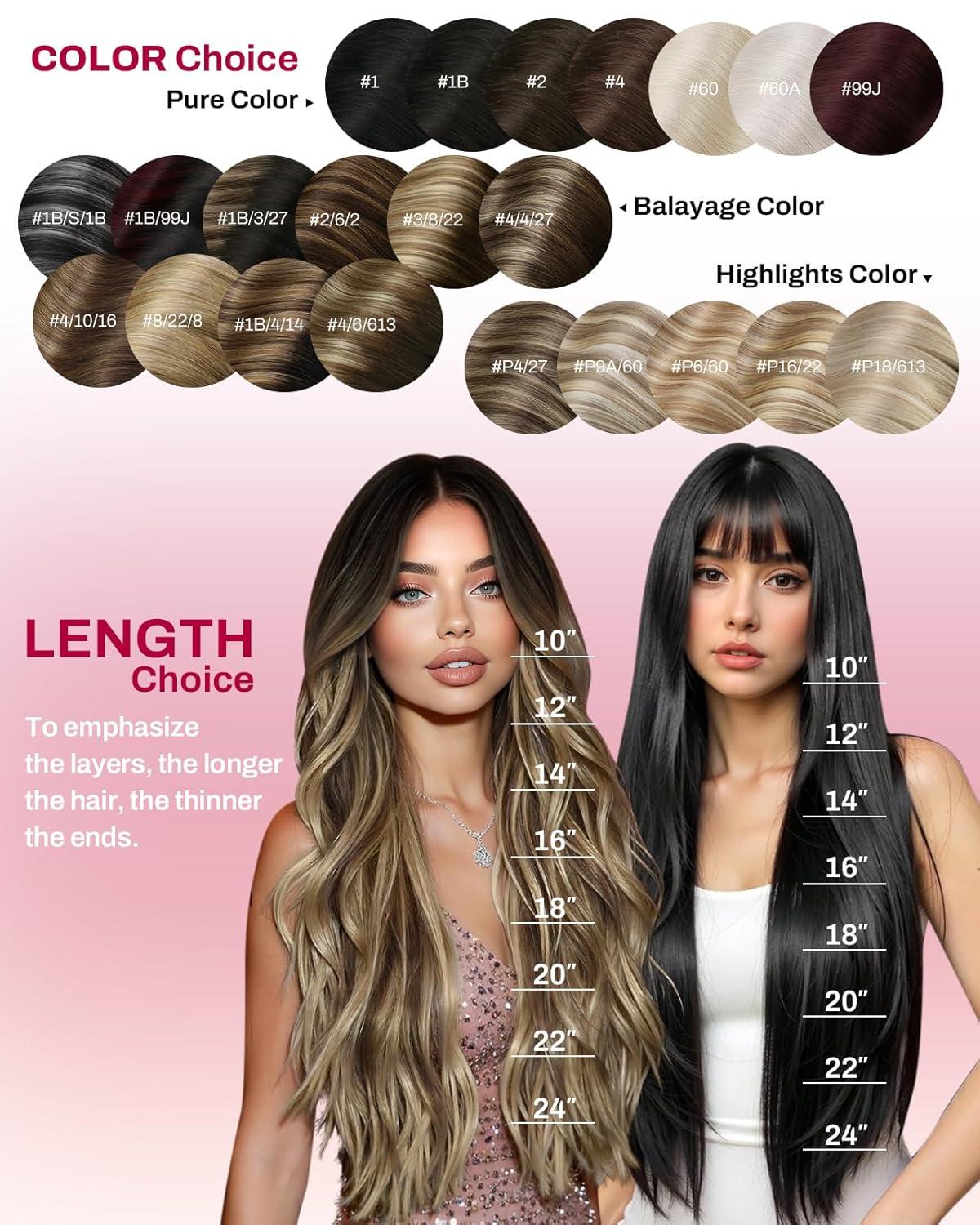 imageMoresoo Clip in Extensions Real Human Hair 80g5pcs 14inch with Seamless Clip in Hair Extensions 120g7pcs 16inch Balayage Dark Brown to Caramel Blonde Bundle