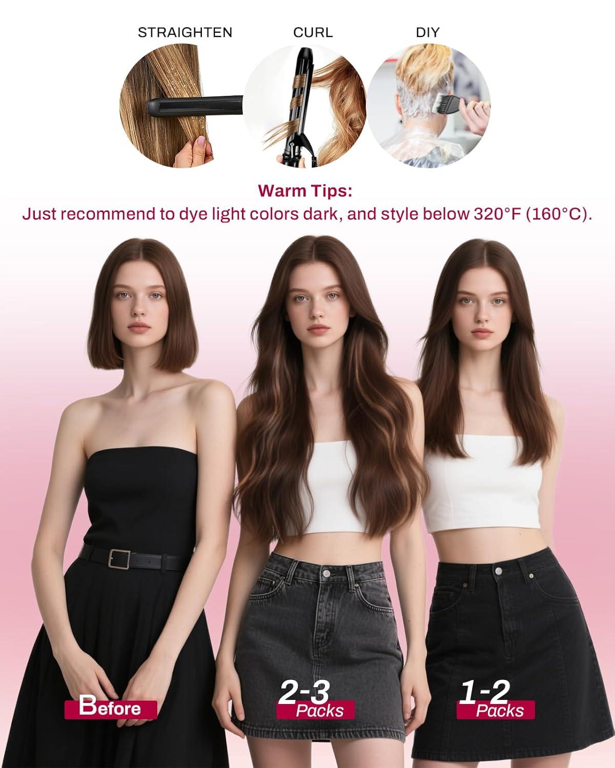 imageMoresoo I Tip Hair Extensions Human Hair 50g 20 inch with Clip in Hair Extensions Human Hair 80g5pcs 14 inch P9A60 Highlights Medium Golden Brown with Platinum Blonde Bundle