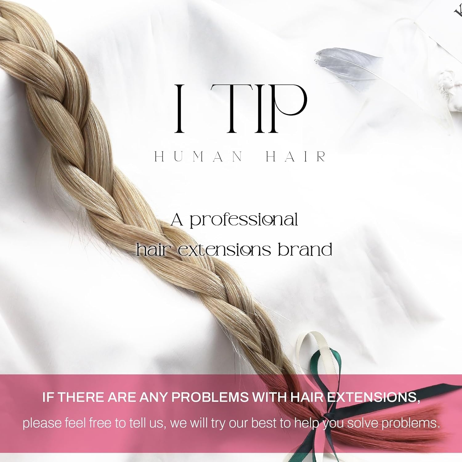 image:imageMoresoo I Tips Hair Extensions Human Hair Real Ombre Medium Brown to Light Bleach Blonde Glow 18 Inch 50 Strands 40G TangleFree Silicone Micro Ring Compatible Night Party