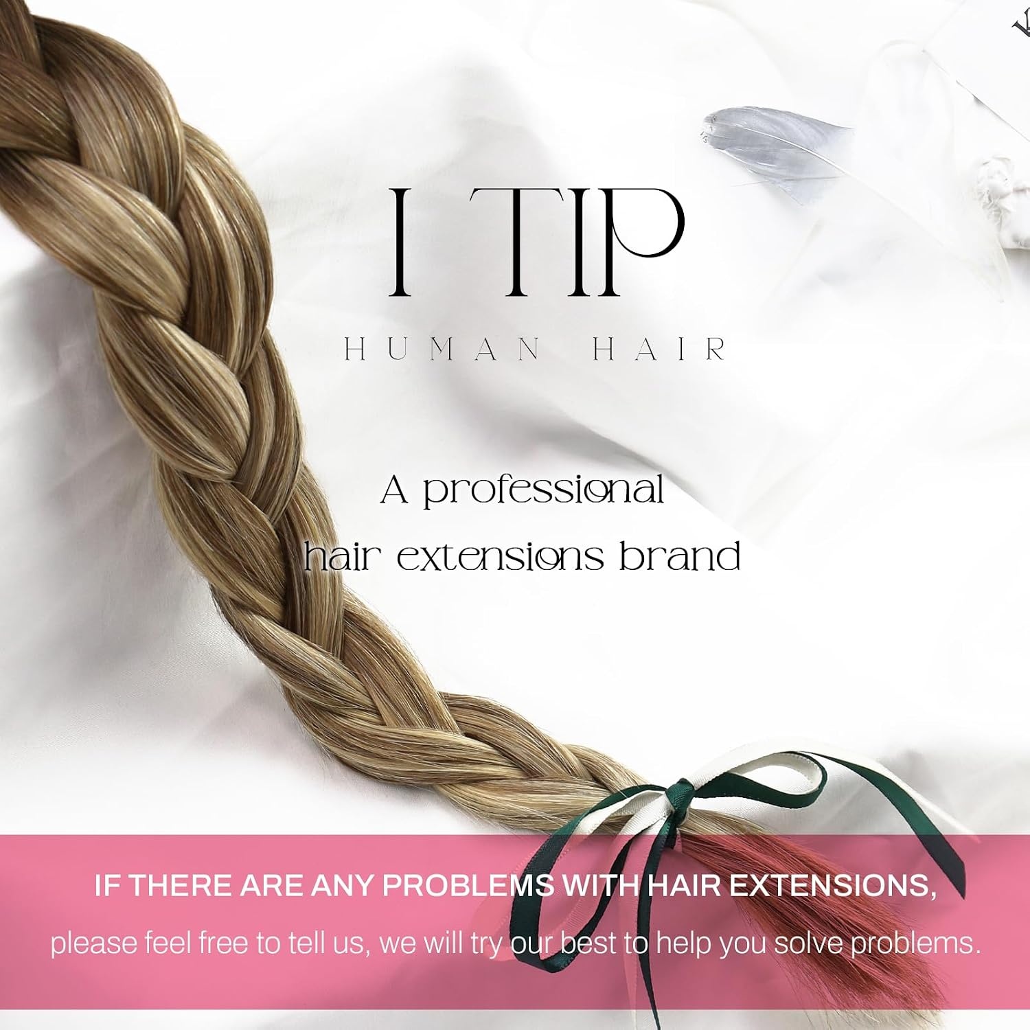 image:imageMoresoo I Tips Hair Extensions Human Hair Real Ombre Medium Brown to Light Bleach Blonde Glow 18 Inch 50 Strands 40G TangleFree Silicone Micro Ring Compatible Night Party