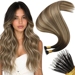 Moresoo Nano Tip Hair Extensions Human Hair, Ginger Creamy Blonde, 24 Inch | 50g 50 strands, extra-long straight length, individual nano placement for fashion looks, events and buildable volume