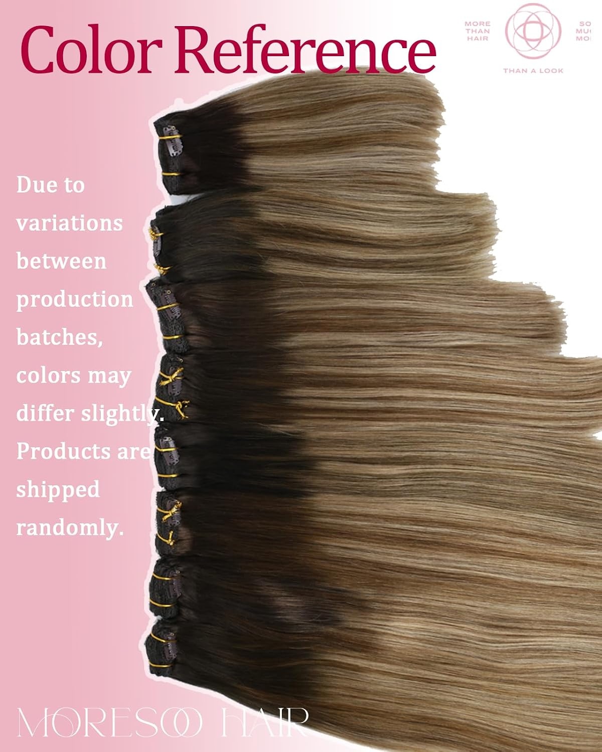 image:imageMoresoo Clip in Hair Extensions Copper Orange Human Hair 20 inch 120gBalayage Brown to Blonde