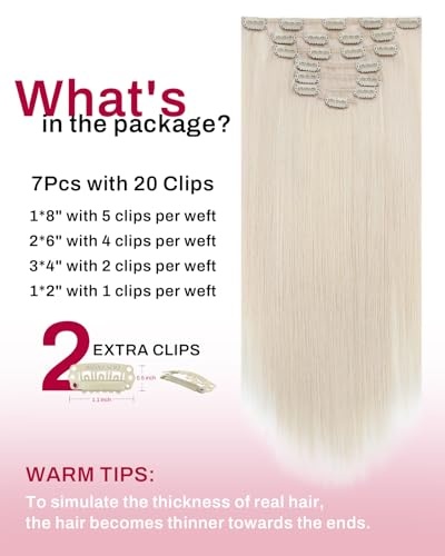 image:imageMoresoo Blue Black Blonde Clip ins 28in 160g and 24in 120g Bundle