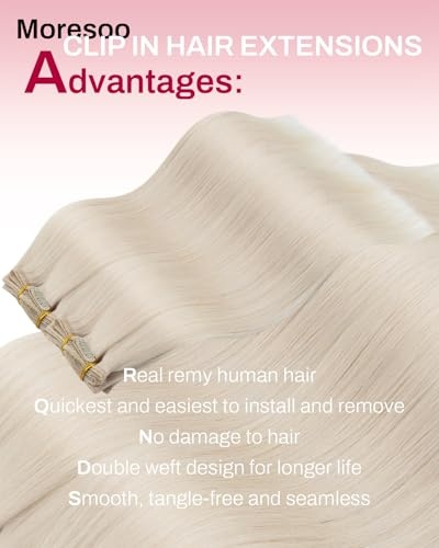 image:imageMoresoo Blue Black Blonde Clip ins 28in 160g and 24in 120g Bundle