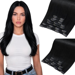 Moresoo Jet Black Clip Ins 26in 7Pcs 200g and 22in 5Pcs 80g Bundle