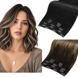 Moresoo Natural Black Balayage Clip ins 10in 80g and 10in 80g Bundle