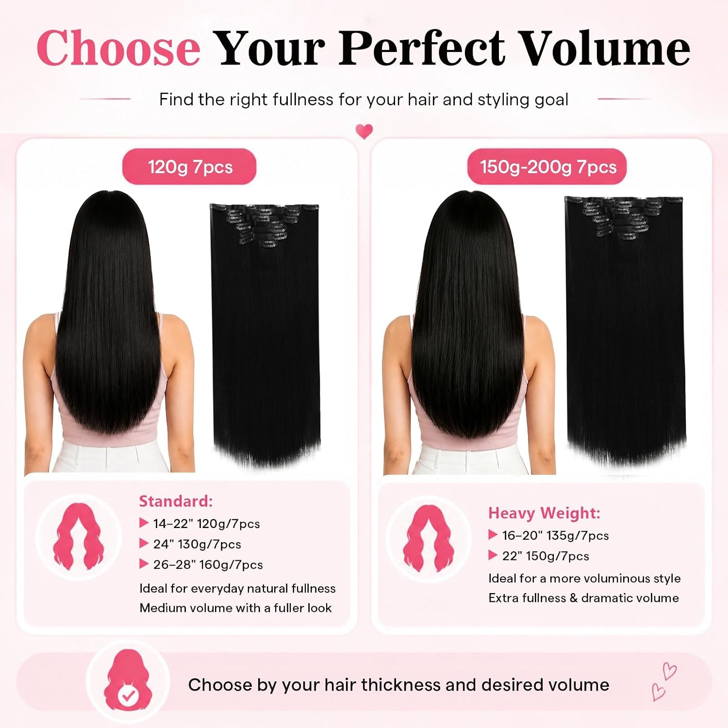image:imageMoresoo Jet Black Clip in Extensions 18 Inch with Smoothing Spray Bundle Jet black clip in human hair 120g 7pcs seamless PU weft 18 inch length 50ml smoothing spray daily detangling care
