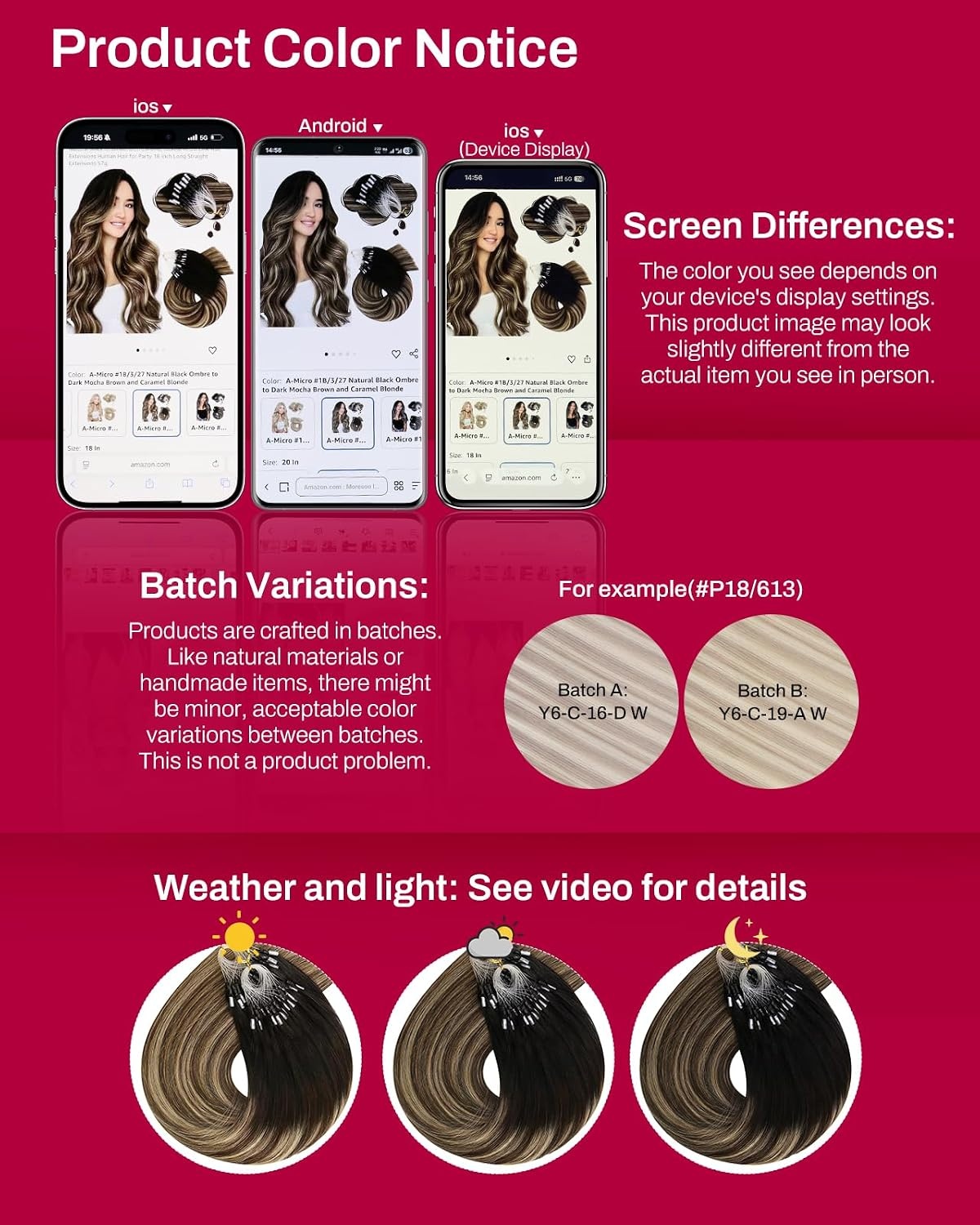 image:imageMoresoo Micro Bead Hair Extensions Real Human Hair Black Caramel Blonde