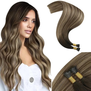 Moresoo Itip Hair Extensions Human Hair Brown Toffee Honey Ombre 18 Inch