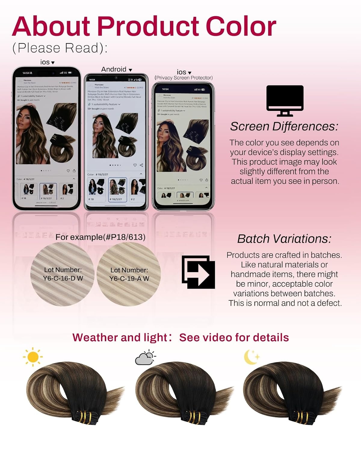 image:imageMoresoo 1B327 20inch Bundle Semless Clip in Hair Extensions Real Human Hair Natural Black to Mocha Brown Clip in Hair Extensions Full Head 2packs