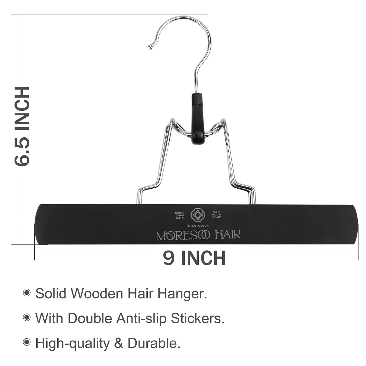 image:imageMoresoo Black Clip ins 16in 120g with Hair Extension Storage Bag Bundle