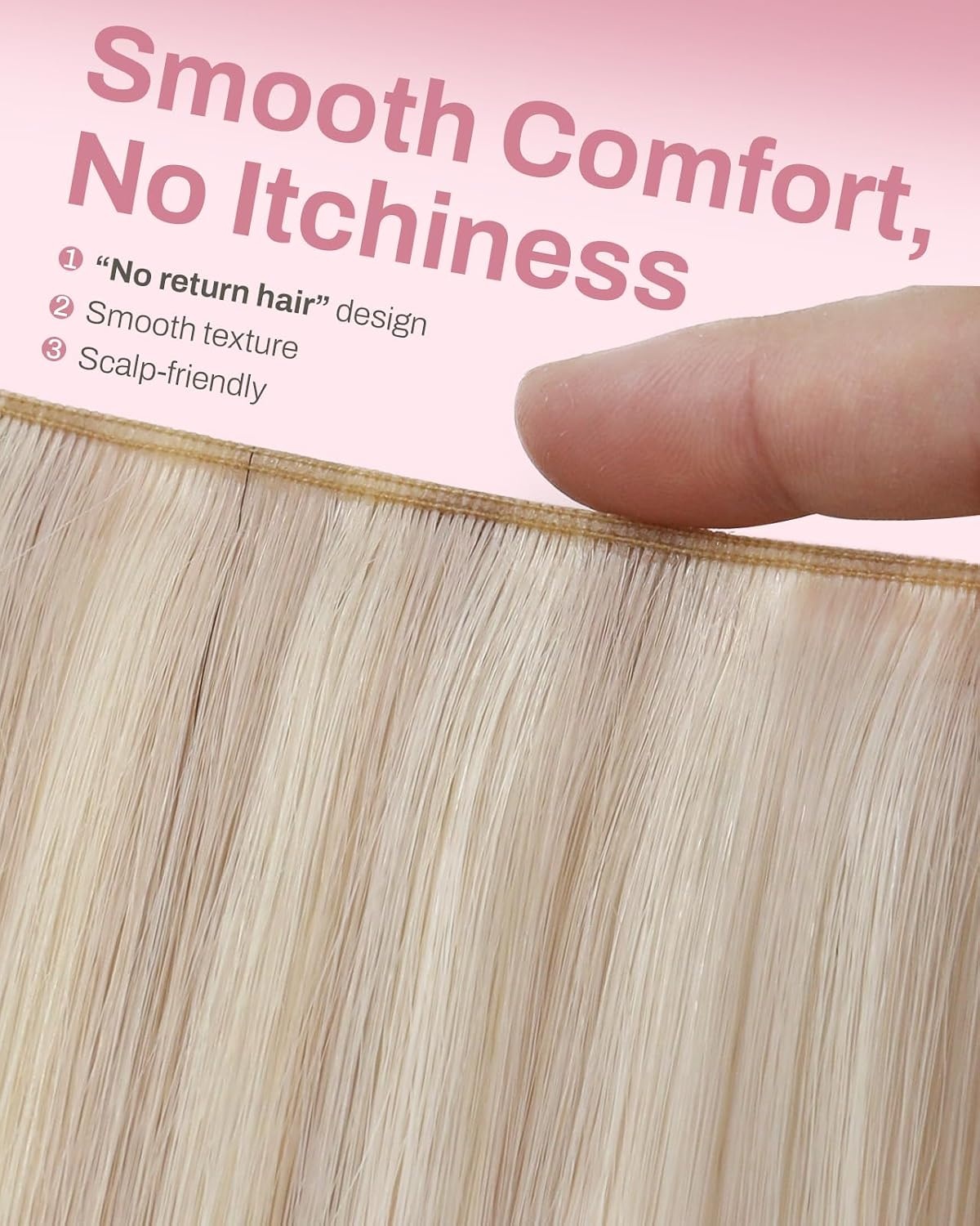 image:imageMoresoo Clip in Hair Extensions Ash Blonde Highlights 14inch Yellow ToneS 18P613 Ash Blonde to Bleach Blonde