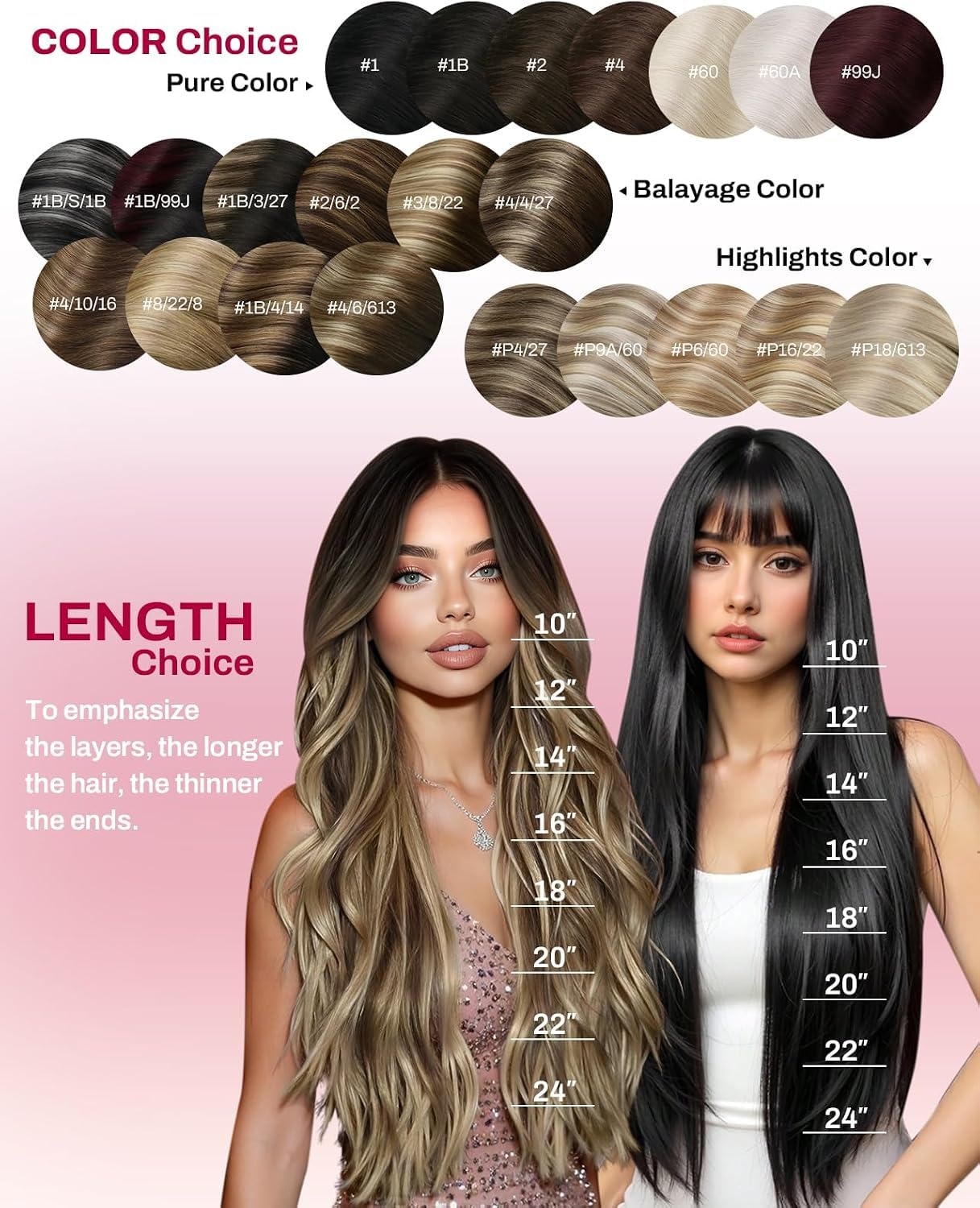 image:imageMoresoo Clip in Hair Extensions Ash Blonde Highlights 14inch Yellow ToneS 262 Dark Brown to Chestnut Brown and Dark Brown