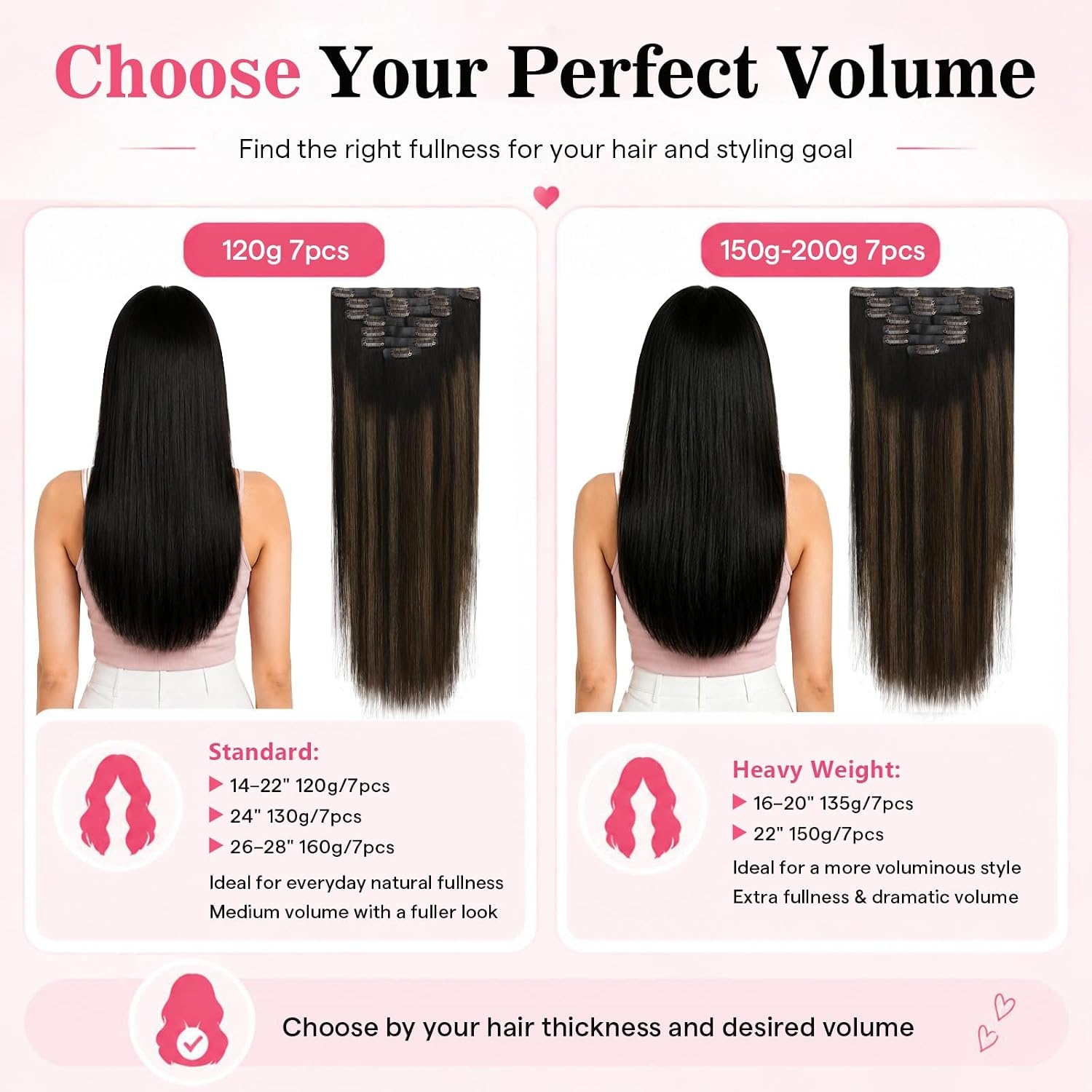 image:imageMoresoo Clip in Hair Extensions Ash Blonde Highlights 14inch Yellow ToneS 262 Dark Brown to Chestnut Brown and Dark Brown