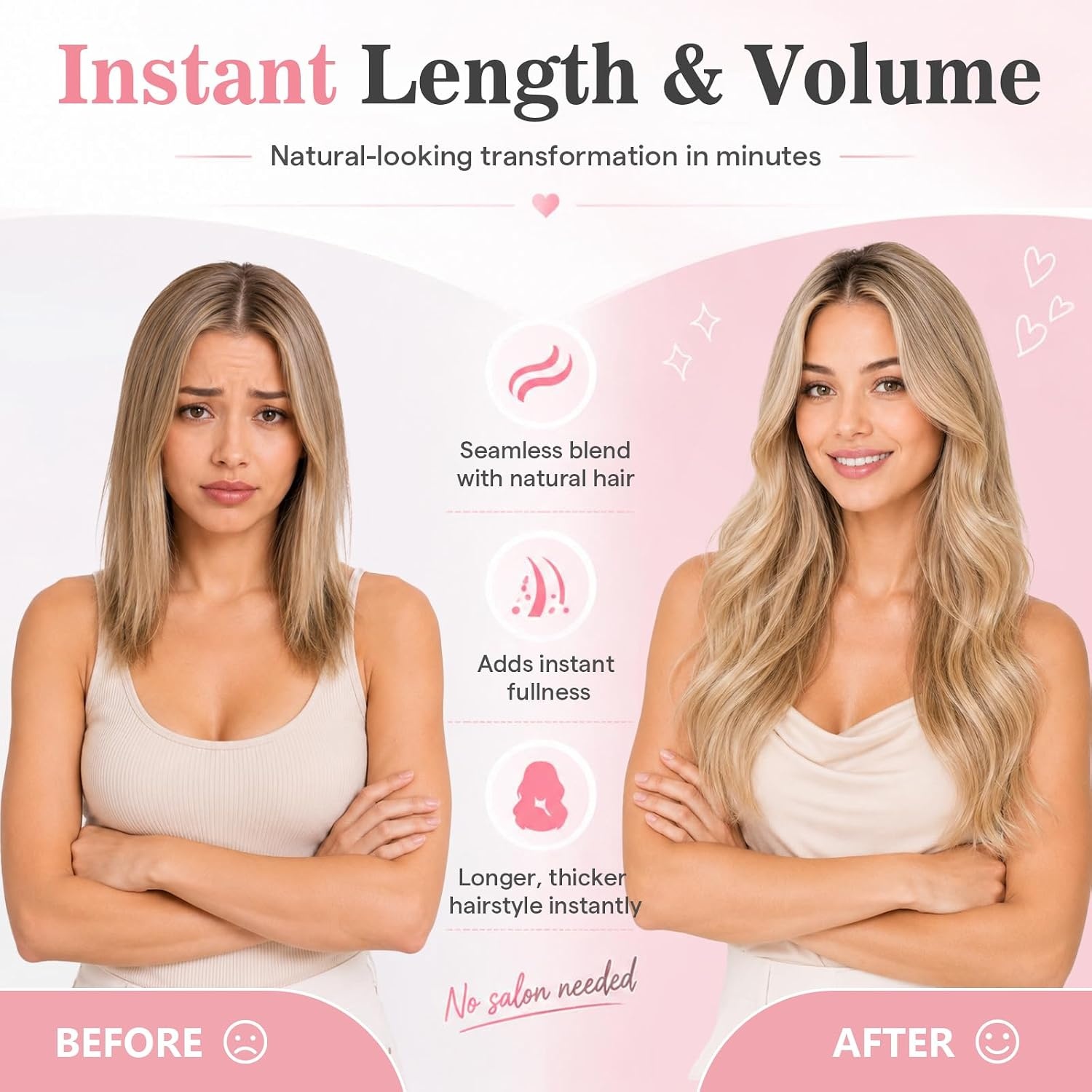 image:imageMoresoo Clip in Hair Extensions Ash Blonde Highlights 14inch Yellow ToneS P9A60 Light Ash Brown to Light Blonde