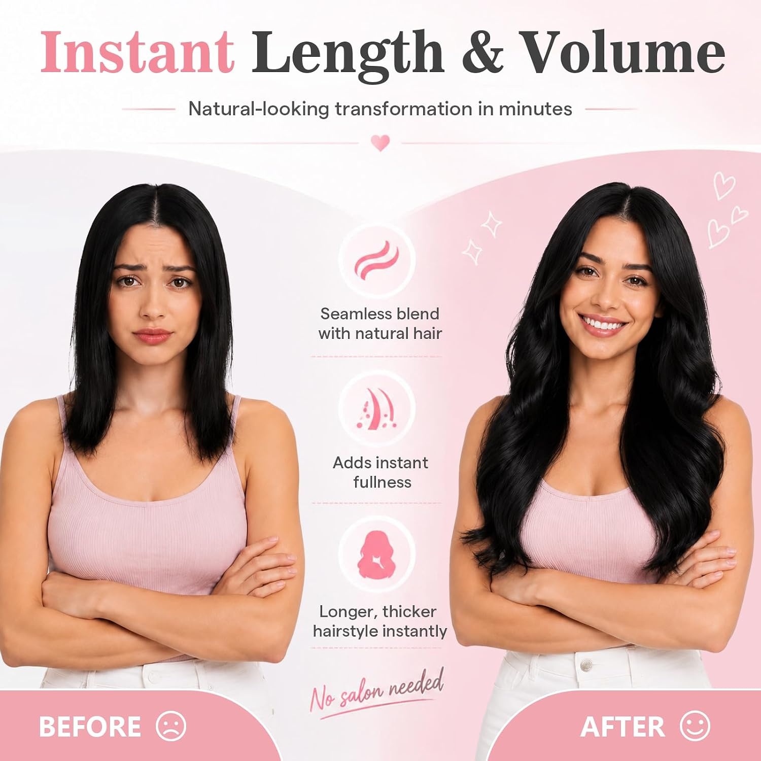 image:imageMoresoo Clip in Hair Extensions Ash Blonde Highlights 14inch Yellow ToneS4274 Medium Brown to Warm Caramel and Medium Brown