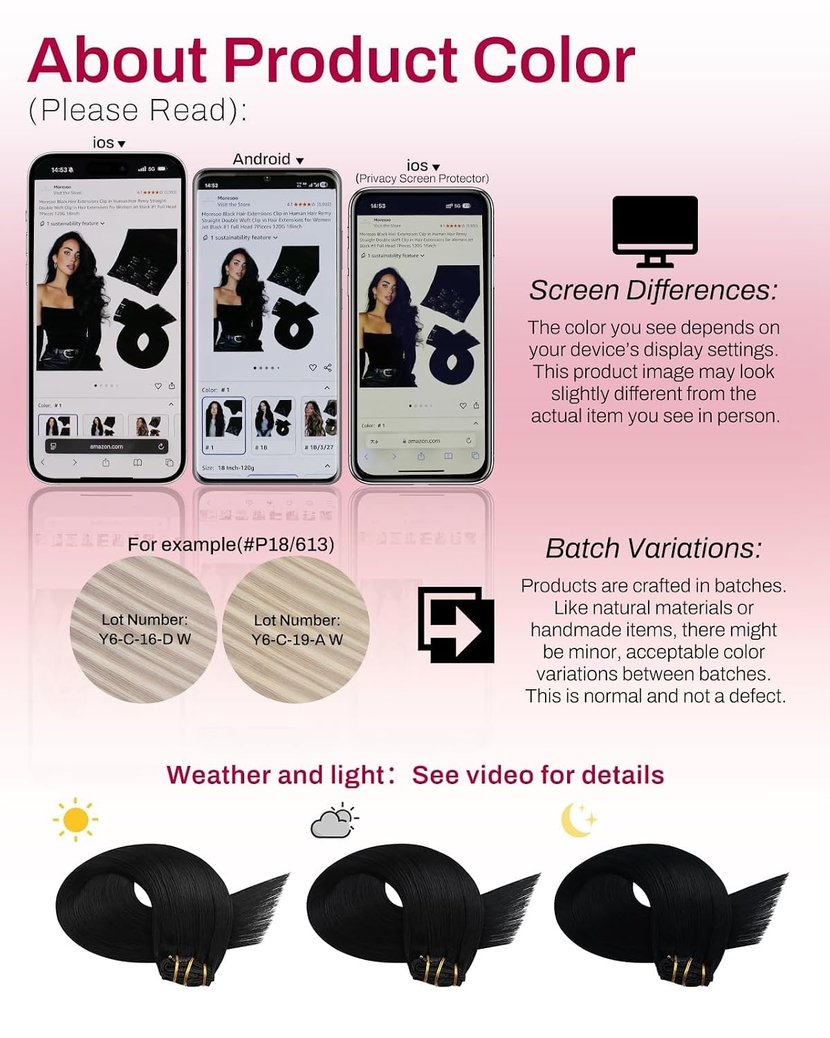 image:imageMoresoo Natural Black Clip ins 14in 80g and 16in 120g Bundle