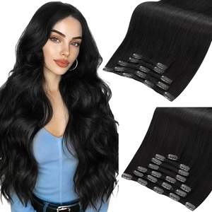 Moresoo Natural Black Clip ins 14in 80g and 16in 120g Bundle