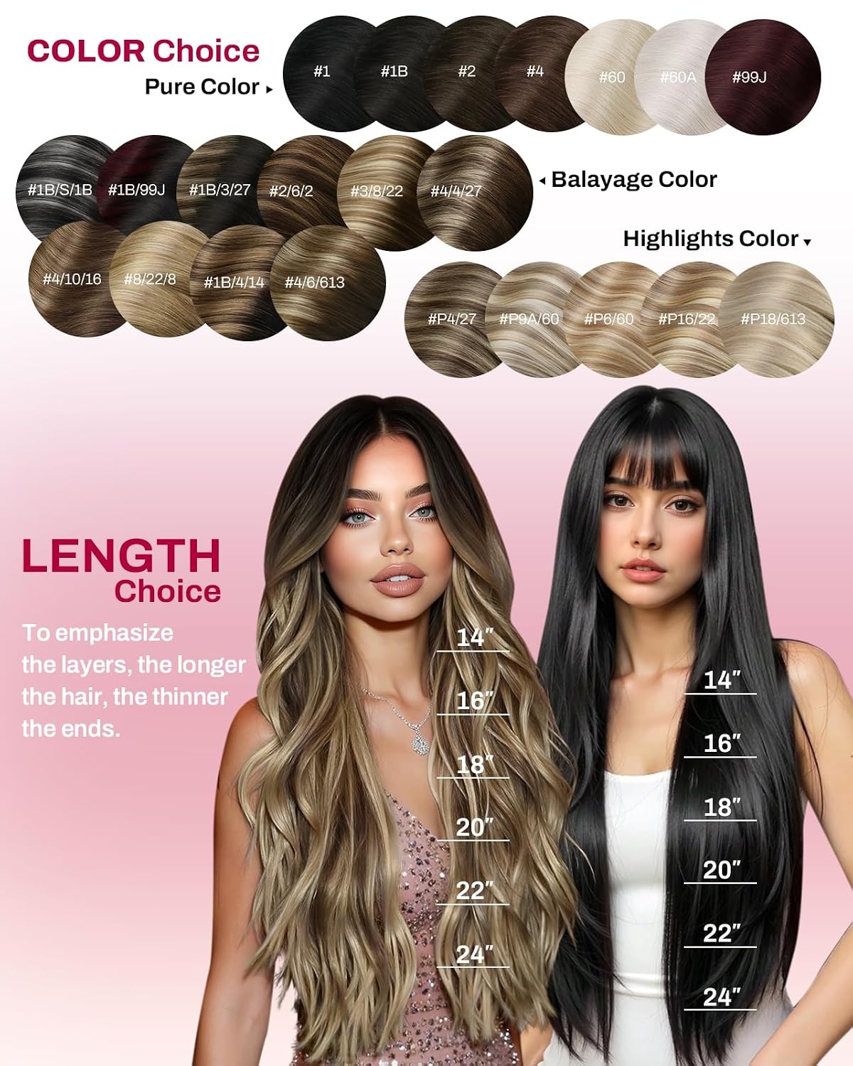 image:imageMoresoo Balayage Clip in Hair Extensions Human Hair Real Hair Extensions Clip in Human Hair Brown Mixed Dark Ash Blonde 2packs 16inch18inch