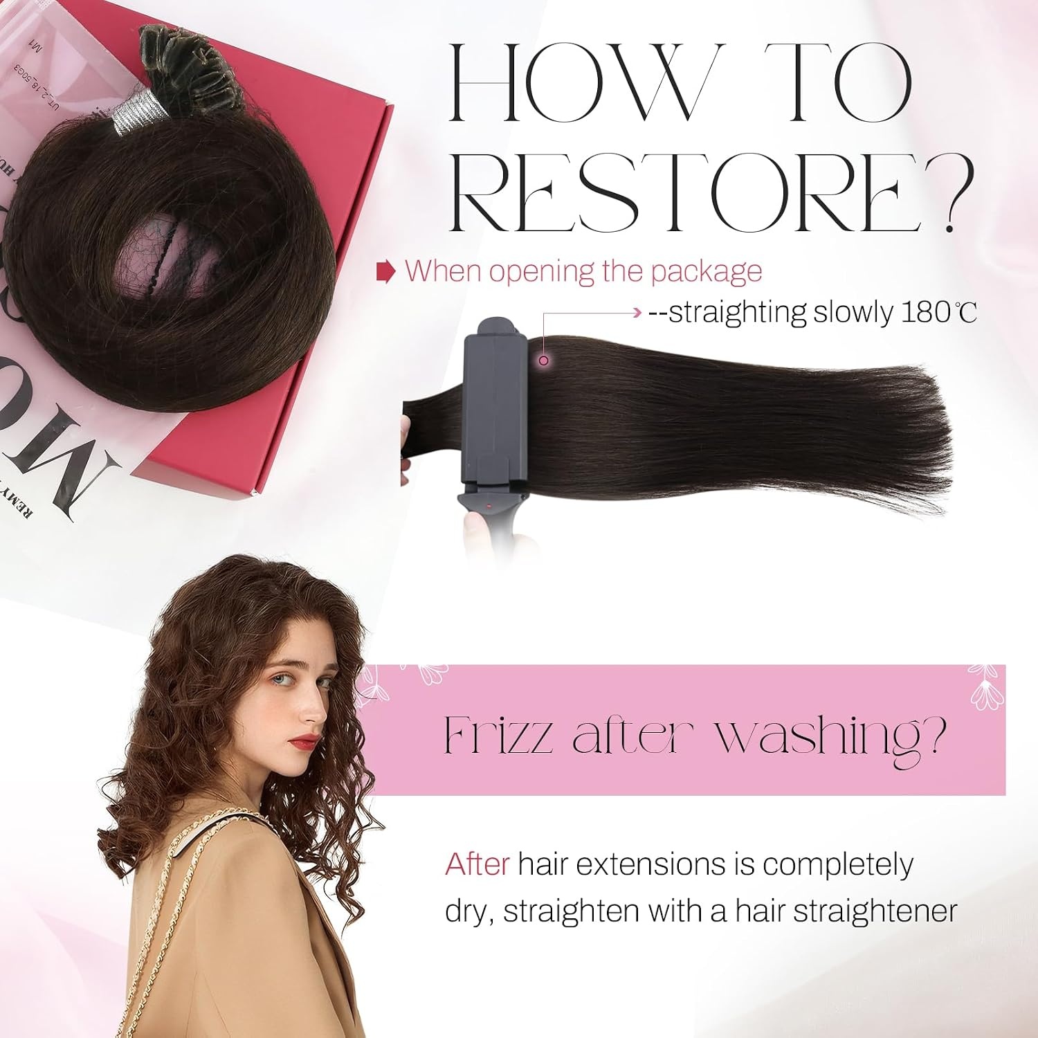 image:imageMoresoo Fusion Hair Extensions Human Hair Brunette Blend 22 Inch