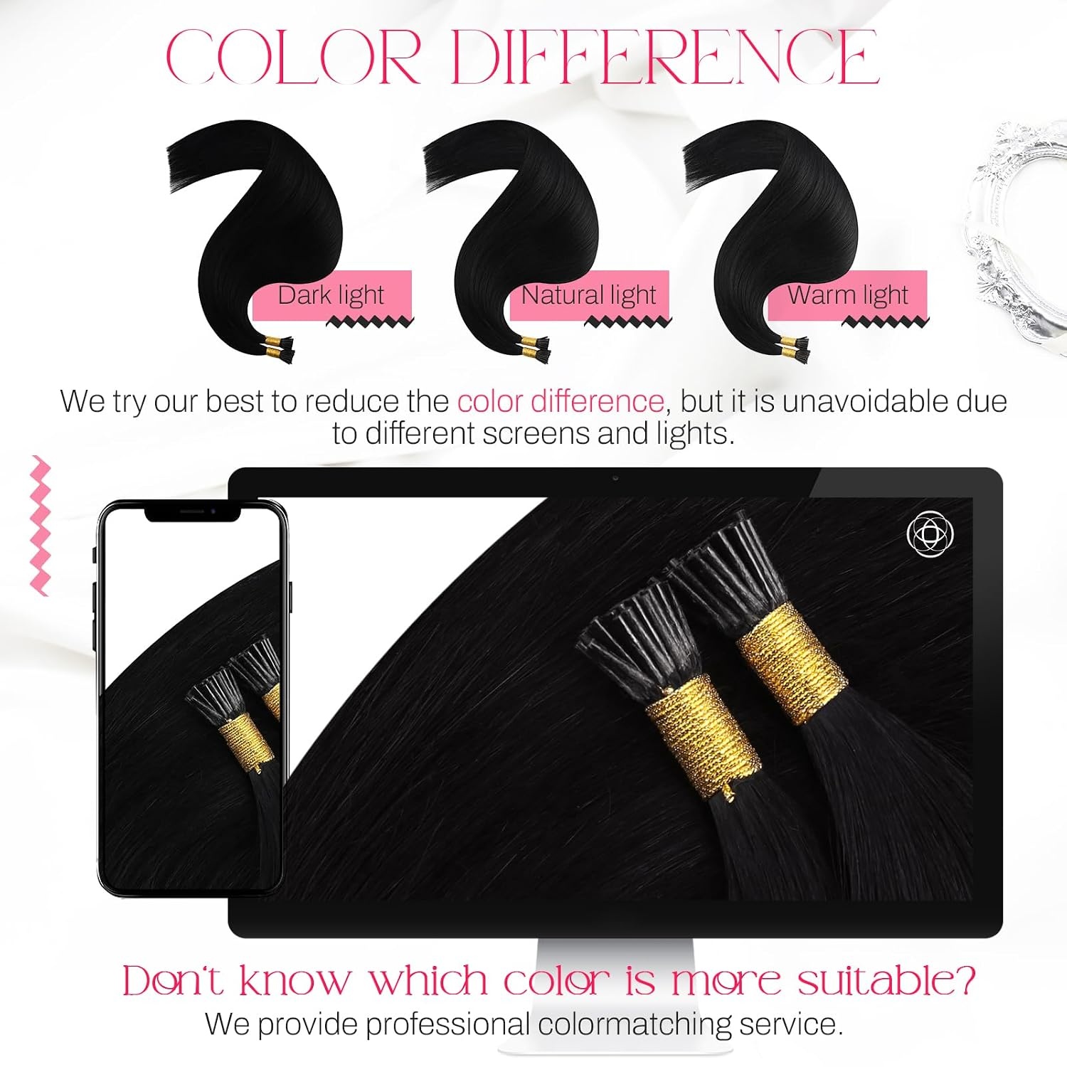 image:imageMoresoo I Tip Hair Extensions Human Hair Jet Black 28 Inch 80g