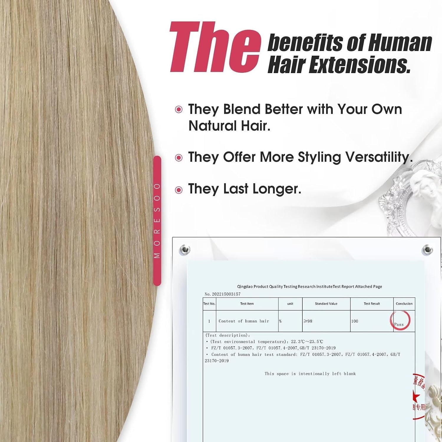 image:imageMoresoo Tape in Hair Extensions Blonde with Human Hair Clip in Extensions Blonde Highlight P18613 20pcs30g5pcs70g Bundle