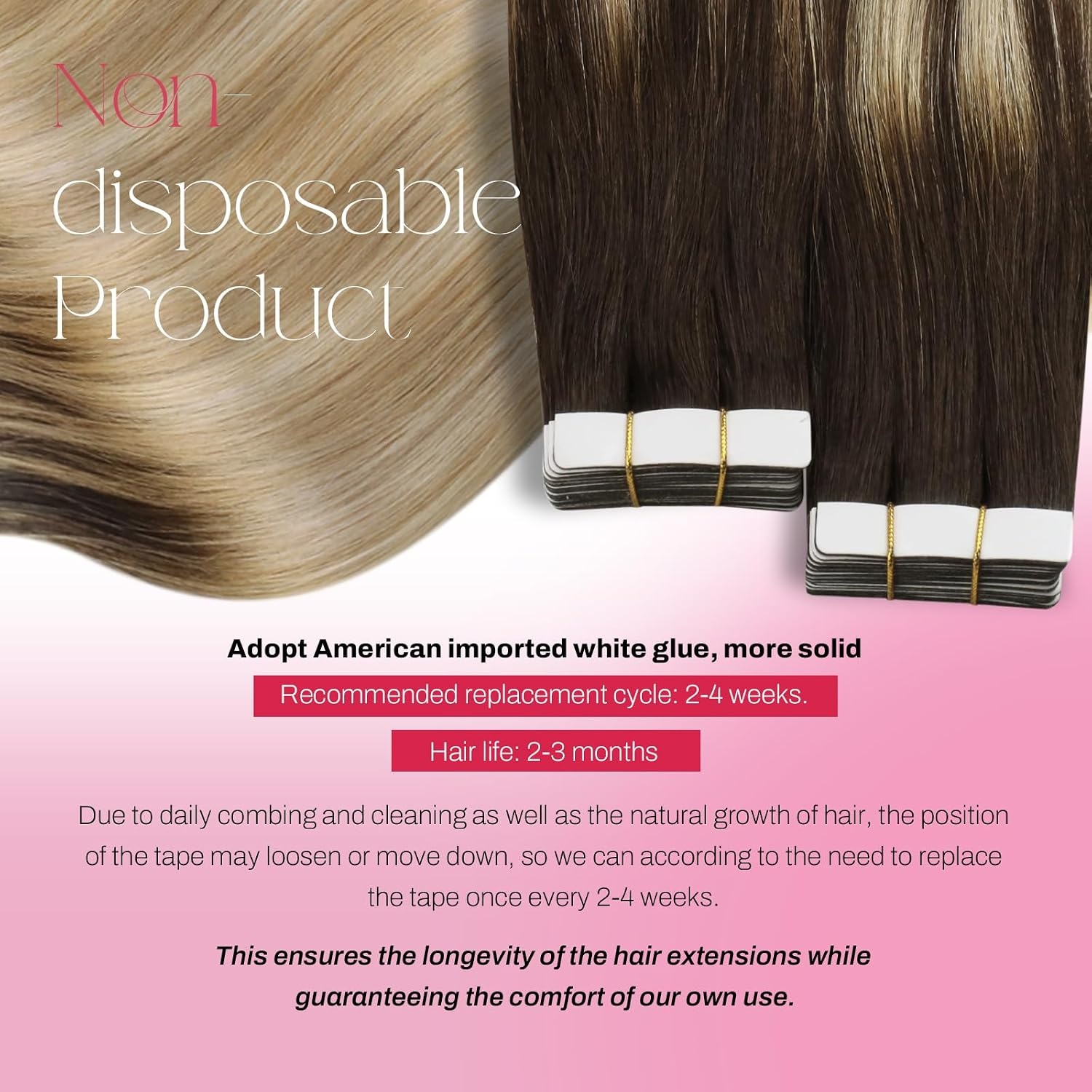 image:imageMoresoo Tape in Hair Extensions Human Hair Balayage Brown to Caramel Blonde with Blonde with Clip in Hair Extensions Human Hair Balayage Brown 2216inch bundle
