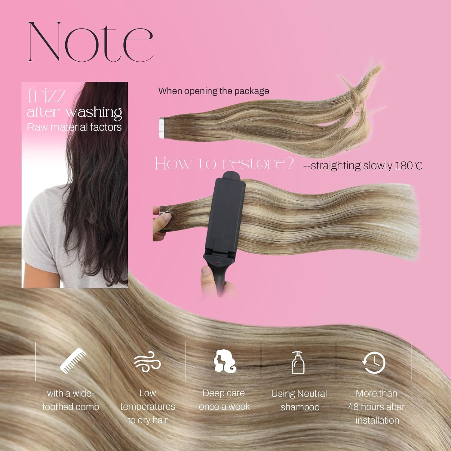 image:imageMoresoo Tape in Hair Extensions Human Hair Balayage Light Brown with Golden Blonde with Clip in Hair Extensions Human Hair Balayage Brown 1616inch bundle