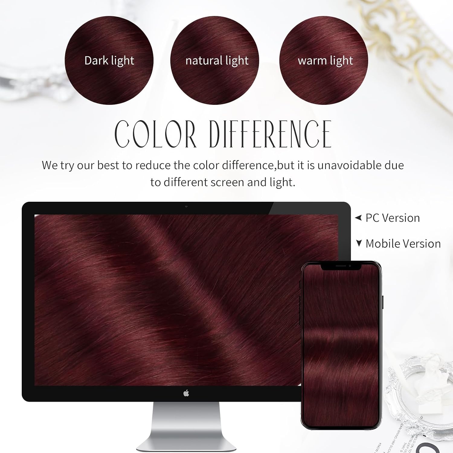 image:imageMoresoo Tape in Hair Extensions Human Hair Burgundy Real Hair Extensions Clip in Human Hair Red Wine 99J 2packs 20inch