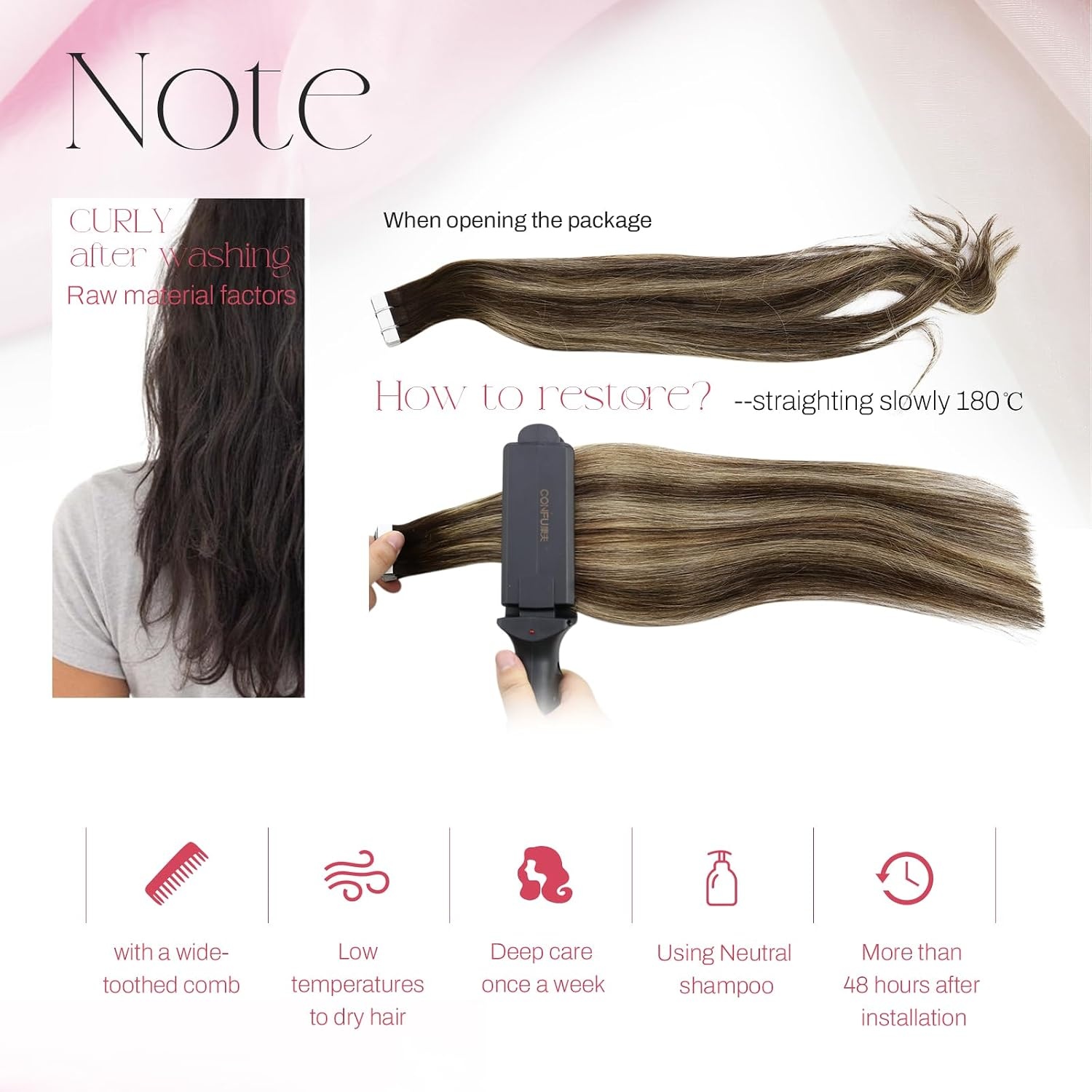 image:imageMoresoo Tape in Hair Extensions Human Hair with Sew in Hair Extensions Balayage 18inch bundle