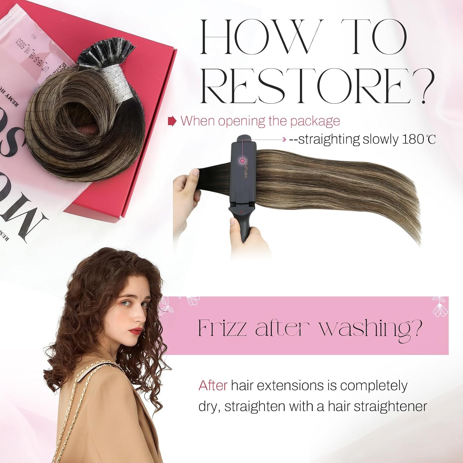 image:imageMoresoo U Tip Hair Extensions Human Hair Balayage and Weft Hair Extensions Human Hair Ombre Black to Brown with Caramel Blonde 14Inch Bundle