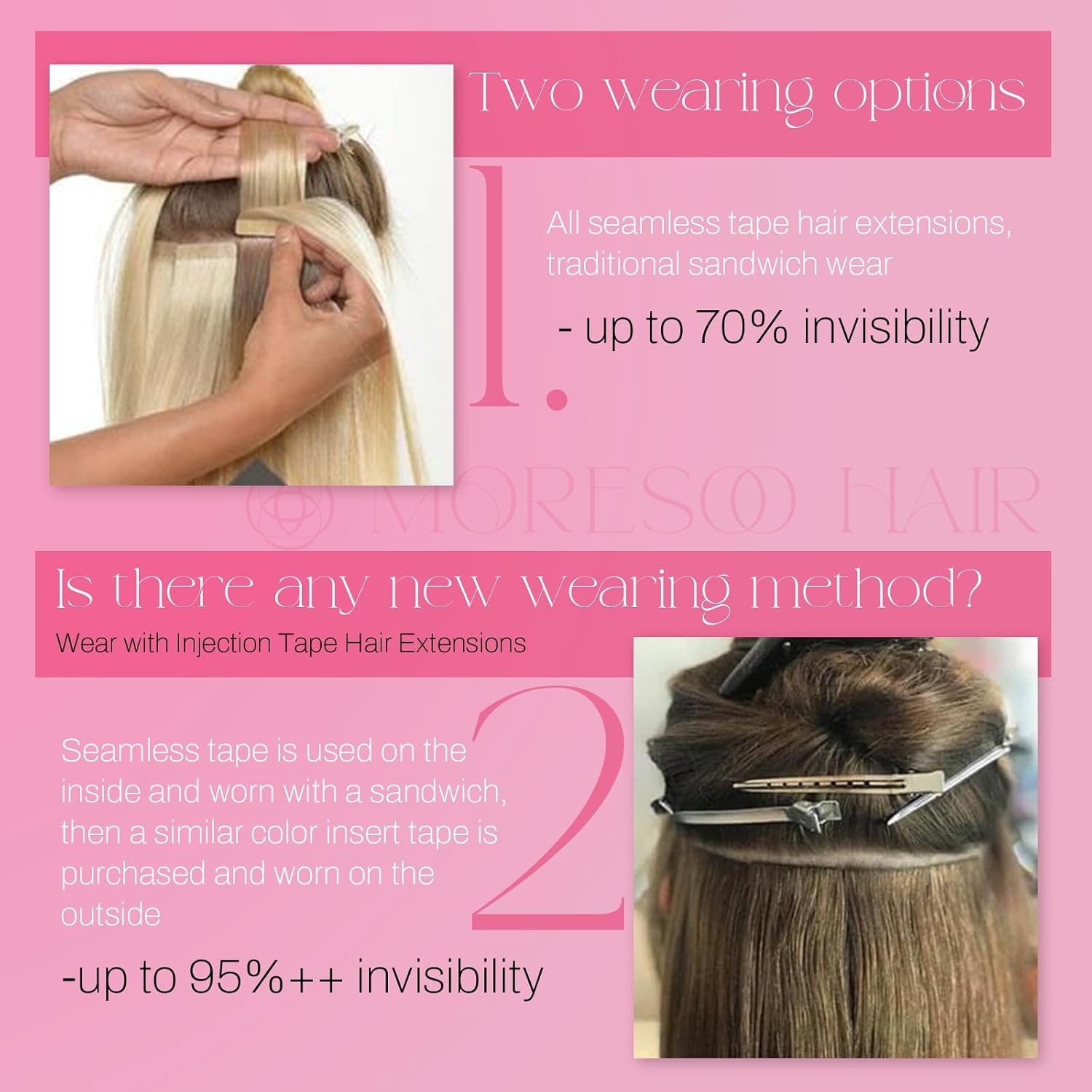 image:imageTape Bundle Total 40 Pieces Tape in Hair Extensions Highlighted 50G50G 40 Pieces Invisible Hair Extensions Silky Straight