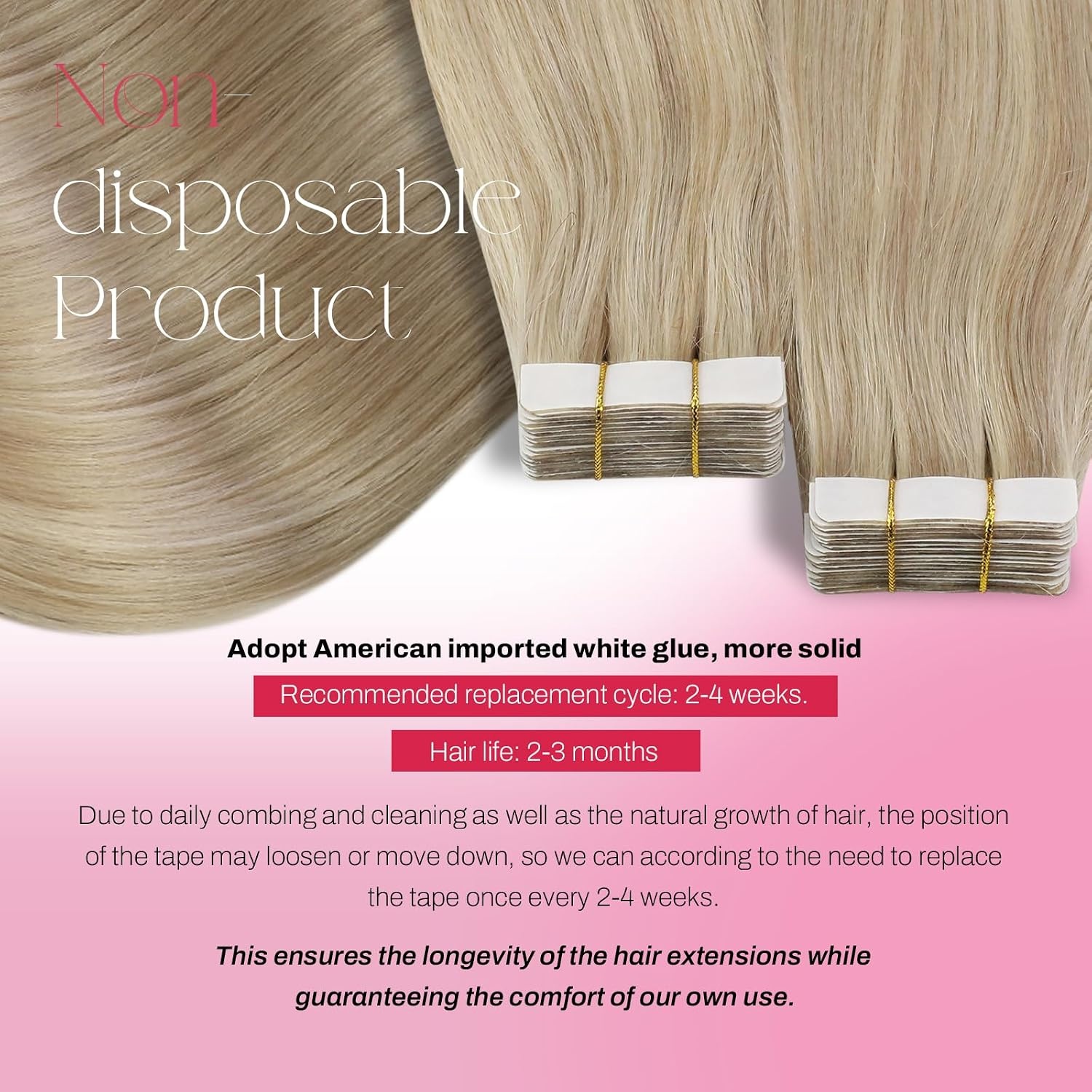 image:imageTape Bundle Total 40 Pieces Tape in Hair Extensions Human Hair Highlighted Tape Hair Extensions Color 6 Brown Highlighted with Blonde 60 Ash Blonde 18 Highlighted with Bleach Blonde 613