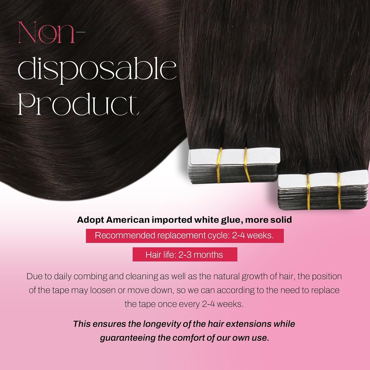 image:imageTape Bundle Total 60 Pieces Moresoo 14inch Tape in Human Hair Extensions 40g80g Bundle Straight Remy Human Hair Extensions Tape in 2 Darkest Brown