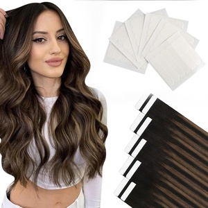 Moresoo Brown Balayage Tape in Hair Extensions 16 Inch Tabs Bundle