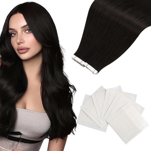 Moresoo Dark Brown Invisible Tape in Hair Extensions 14 Inch Tabs Bundle