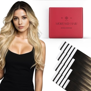 Tape Bundle Total 40 Pieces – Tape in Hair Extensions Brown Balayage #2/27/613 Skin Weft Tape in Extensions Full Head (18 inch and 16 inch 40 Pieces 100 Grams)