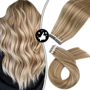 Tape Bundle Total 40 Pieces – Tape in Hair Extensions Human Hair Blonde Highlight 100 Gram (18 Inch+20 Inch) Color #6