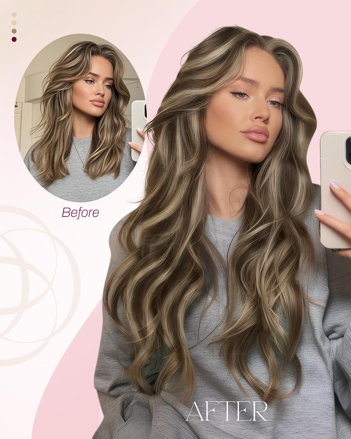 image:imageMoresoo Nano Tip Hair Extensions Human Hair Caramel Blonde 16 Inch