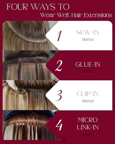 image:imageMoresoo Jet Black 14 Inch Clip in and Sew in Human Hair Extensions Bundle