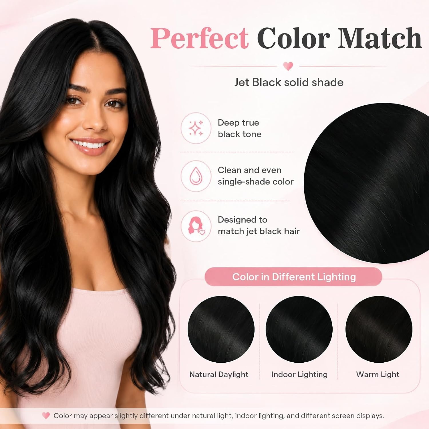 image:imageMoresoo 16 Inch Jet Black Clip in Hair Extensions and Storage Bag Bundle